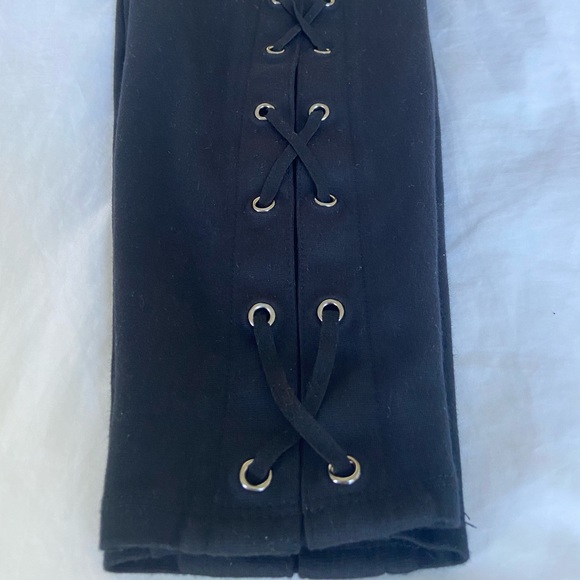 14/16 Lane Bryant Black Leggings w/Lace up detail on the calf. - Picture 3 of 4